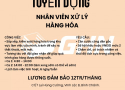 [HCM] - TUYỂN DỤNG NHÂN VIÊN XỬ LÝ HÀNG HÓA