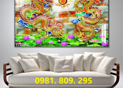 tranh gạch men long phụng 3d