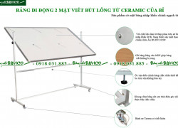 Bảng di động 2 mặt viết bút lông từ Ceramic của Bỉ