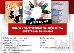 Cần tuyển : Nhân viên quản lý sàn thương mại điện tử và livestream bán hàng