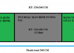 Bảng trượt ngang nguyên khối phấn từ Hàn Quốc Mẫu M2KO