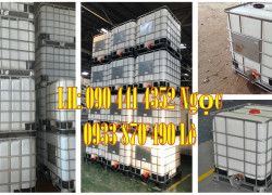 Bồn nhựa cũ 1000 lít giá bao nhiêu, thùng nhựa vuông 1000 lít đựng axit, tank nhựa cũ 1 khối đựng hoá chất