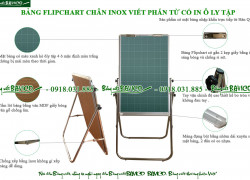 Bảng Flipchart chân inox viết phấn từ ô ly tập cho bé