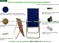 Bảng Fipchart chân inox mặt bảng ghim nỉ