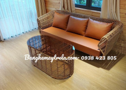 Sofa tổ yến nhựa giả mây phòng khách