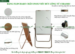 Bảng Flipchart chân inox viết bút lông từ Ceramic Bỉ