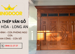 Giá cửa thép vân gỗ tại Đức Hòa - Long An