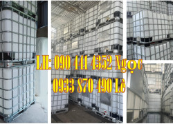 Thùng nhựa 1000 lít chứa hoá phẩm, bồn nhựa ibc 1000L đựng dung môi, vỏ thùng nhựa ibc 1000 lít đựng hoá chất