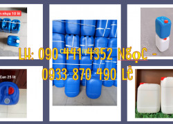 Vỏ can nhựa 10 lít vuông, can nhựa 20 lít đựng dung dịch tẩy trắng, can nhựa 25 lít đựng thuốc nhuộm vải