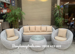 Bàn ghế sofa sò nhựa giả mây