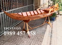Bán Thuyền gỗ chụp hình, Thuyền gỗ trang trí 2m, Thuyền gỗ decor 4m5