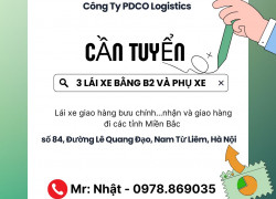 Công Ty PDCO Logistics cần tuyển 3 lái xe bằng B2 và Phụ xe