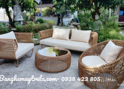 Bàn ghế mây nhựa- Sofa nhựa giả mây ngoài trời