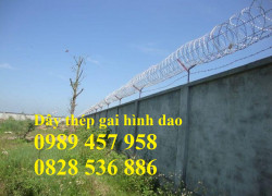 Nhận thi công lắp đặt hàng rào thép gai hình dao, Dây thép gai tròn