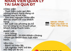 GALAXY DT Tuyển Dụng Nhân Viên Quản Lý Tài Sản Qua ĐT. 8.000.000 - 25.000.000đ++/tháng