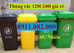 Chuyên cung cấp thùng rác nhựa giá rẻ- thùng rác nắp kin 120l 240l 660l- lh 0911082000