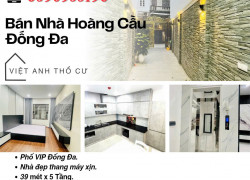 Bán nhà Phố Hoàng Cầu, Vị Trí Trung Tâm, Nhà Mới, Gần Hồ, 39mx5T, Giá: 9.9 Tỷ, Lh: 0396935190.