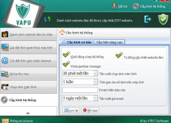 Phần mềm VAPU - Chặn Web vĩnh viễn, chặn game online
