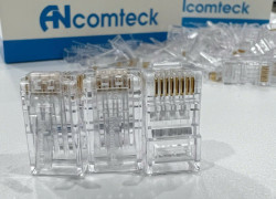 Hạt mạng Cat6 UTP ANCOMTECK AC-US6-P100, chân sole đồng rãnh to