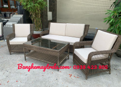 Bàn ghế sofa giả mây phòng khách