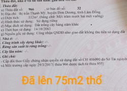 BÁN ĐẤT NỀN 5mx23m 75m2 THỔ CƯ.950tr.Thạnh Mỹ.Đơn Dương