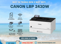 Máy in laser trắng đen Canon LBP 243dw in 2 mặt, in wifi tiện lợi