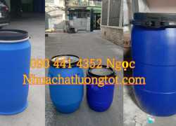 Thùng phuy nhựa 220L qua sử dụng, bán thùng phuy nhựa 120 lít, lu nhựa 100 lít đựng nước, vỏ thùng phuy 100 lít