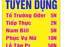 Nhà Hàng Ẩm Thực 168 tuyển nữ phục vụ, lễ tân, tạp vụ & các vị trí