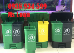 Thùng rác đạp chân 2 ngăn 40L nhựa hdpe