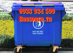 Xe thu gom rác nhựa HDPE 660L