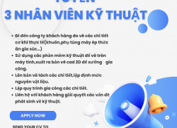 CÔNG TY TNHH TM DV CƠ KHÍ TIẾN PHÁT TUYỂN 3 NHÂN VIÊN KỸ THUẬT