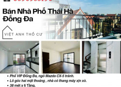 Bán nhà Phố Thái Hà_Mặt Tiền Rộng_Lô Góc Thoáng Sáng_38mx6T_Giá: 13.6 Tỷ_Lh: 0396935190.