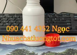 Vỏ chai nhựa 1 lít, chai nhựa 500ml vuông trắng, chai nhựa 250ml đựng hoá chất, chai nhựa 100ml đựng cồn