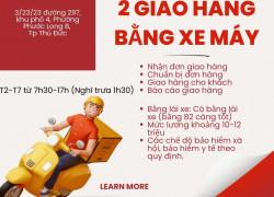 TUYỂN 2 GIAO HÀNG BẰNG XE MÁY