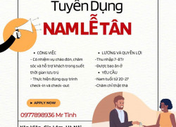 Tuyển (nam) nv trực quầy lễ tân nhà nghỉ