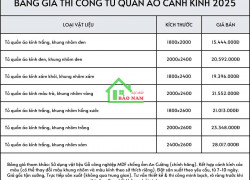 Báo Giá Cánh Kính Tủ Áo Mới Nhất 2025