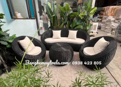 Sofa mây sò nhựa giả mây