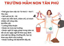 Tuyển Tạp vụ Trường mầm non Tân Phú