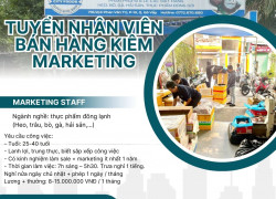 Tuyển nhân viên bán hàng kiêm marketing