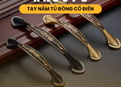 Tay nắm tủ đồng hoa văn cổ điển NK037D | Zalo 0901 196 552