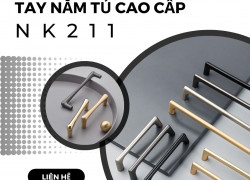 Tay nắm cửa tủ thanh trơn hiện đại NK211 | Zalo 0901 196 552