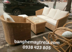 Sofa mây tự nhiên đan kín