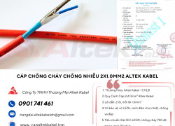 Cáp chống cháy chống nhiễu 2x1.0 IEC 60331, BS 6387