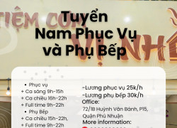 Tiệm cơm Vị Nhà tuyển Nam phục vụ và Phụ bếp