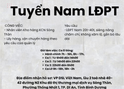 Tuyển Nam LĐPT làm kho ở Bình Dương