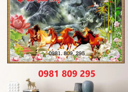 Tranh gạch men họa tiết 8 chú ngựa