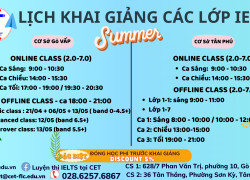 LỊCH HỌC IELTS TẠI CET NĂM 2025 tại TÂN PHÚ