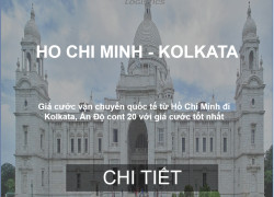 Giá cước vận tải biển hàng từ Việt Nam sang Kolkata, Ấn Độ
