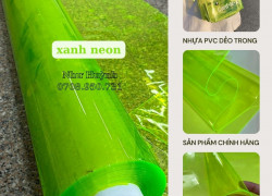 màng nhựa pvc khổ lớn trong suốt - xanh neon