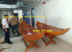 Thuyền gỗ trang trí hải sản, Thuyền gỗ trang trí nhà hàng, Thuyền quán cafe